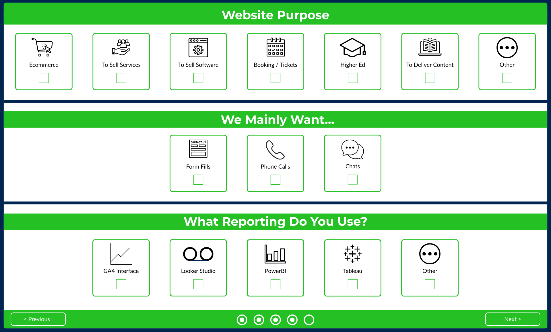 Audit customization screen showing categories and configuration options